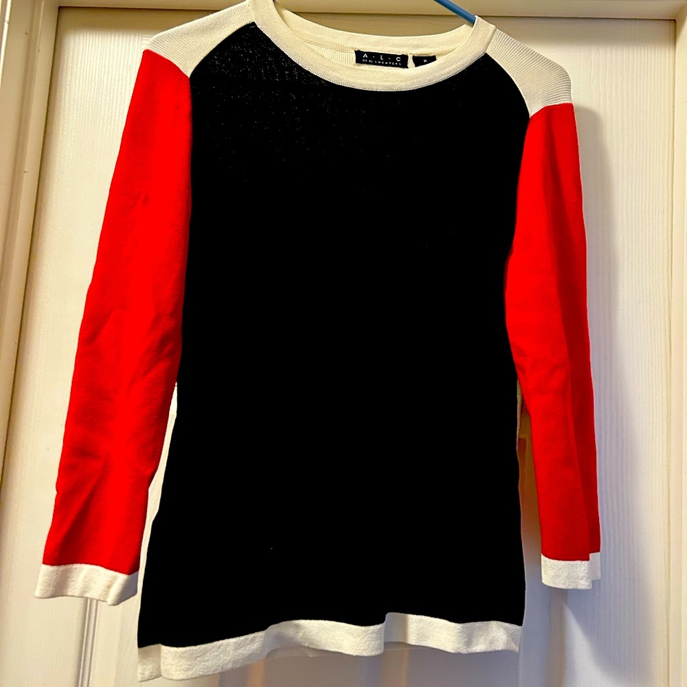 Red, White, and Black Sweater